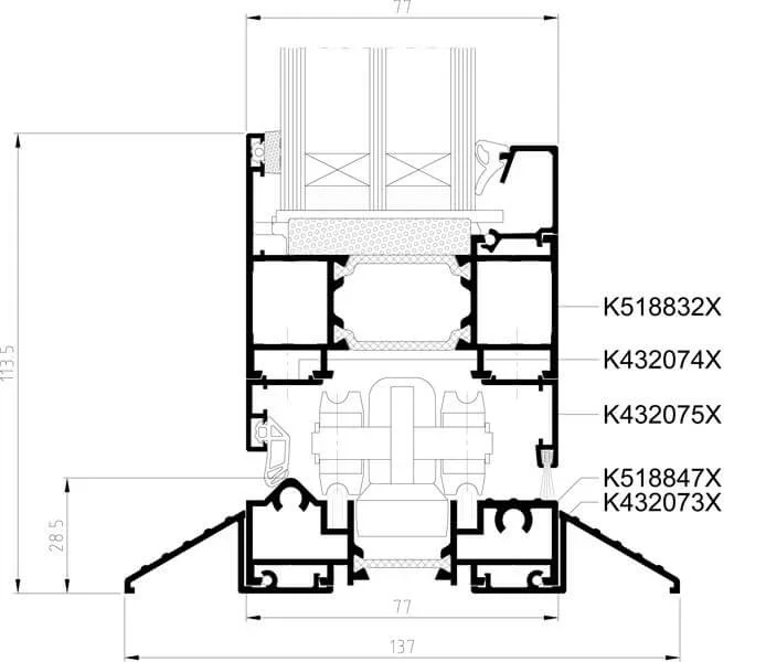 Détail seuil MB-86 FOLD LINE