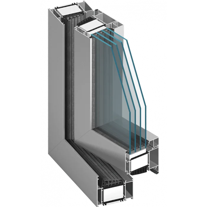 Fenêtre aluminium MB-104 — isolation maximale, standard passif possible