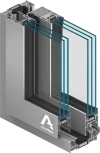 Porte coulissante aluminium MB-59HS – design compact et haute performance